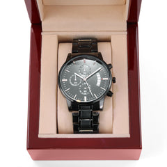 To My Firefighter Husband Need You Here With Us (Charcoal Black) – Men's Watch