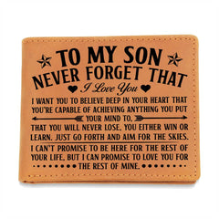 To My Son Skies (Black) – Leather Wallet