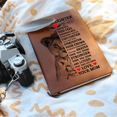 To My Daughter Lion Crown – Leather Journal