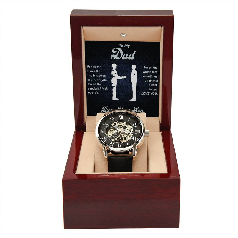 To My Dear Dad Always Remember I Love You – Openwork Watch