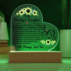 To My Daughter Proud – Acrylic Heart Plaque